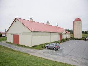 Red Roofing on Barn