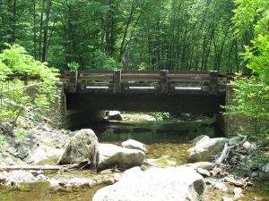 Wooden Bridge over water